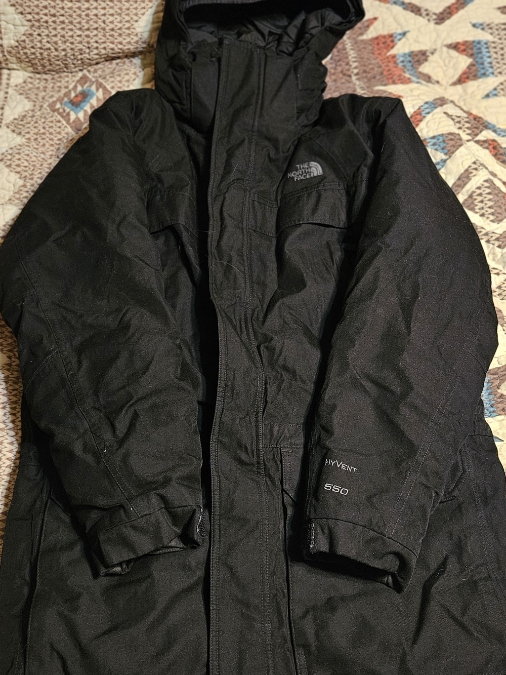 The North Face Boy's Black HyVent 550 Hooded Jacket